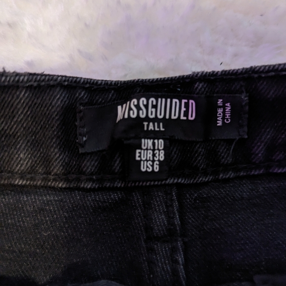 Missguided Black Denim Distressed Mini Skirt - Picture 5 of 6